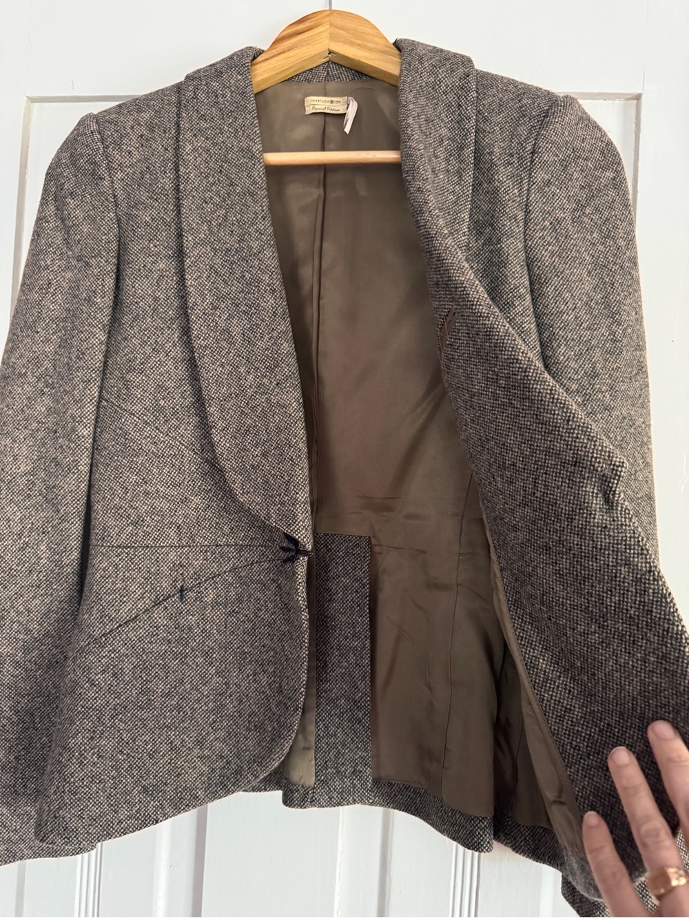 Max Studio Gray Tweed Shawl-Collar Blazer